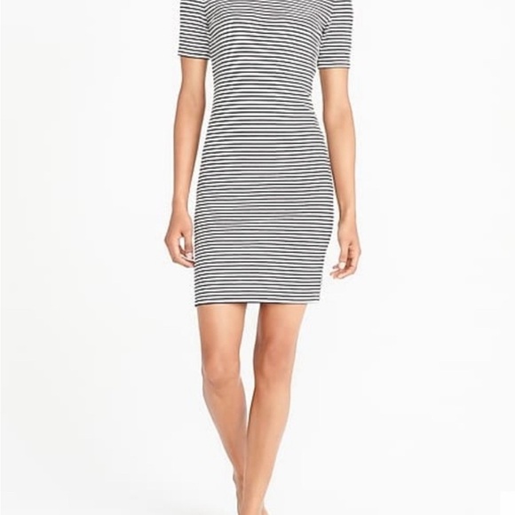 New With Tags J. Crew Mercantile striped black/white dress with button detail-XS - Picture 2 of 5